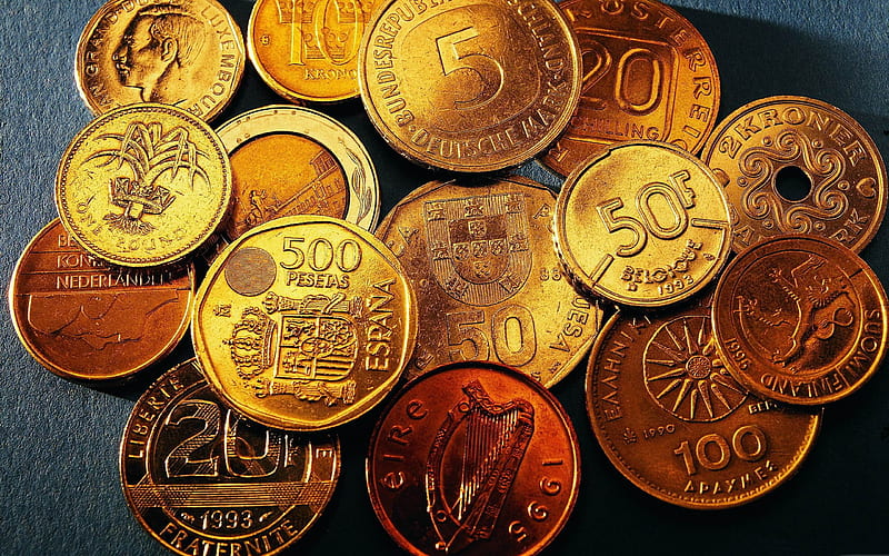 gold coins-macro graphy, HD wallpaper