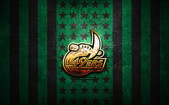 Charlotte 49ers, American Football Team, Green Background, Charlotte 