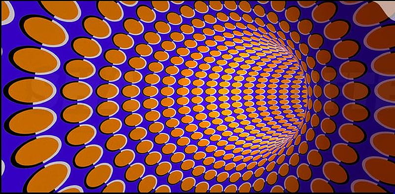 Tube on the move, 3d, spots, illusion, moving, orange, abstract ...