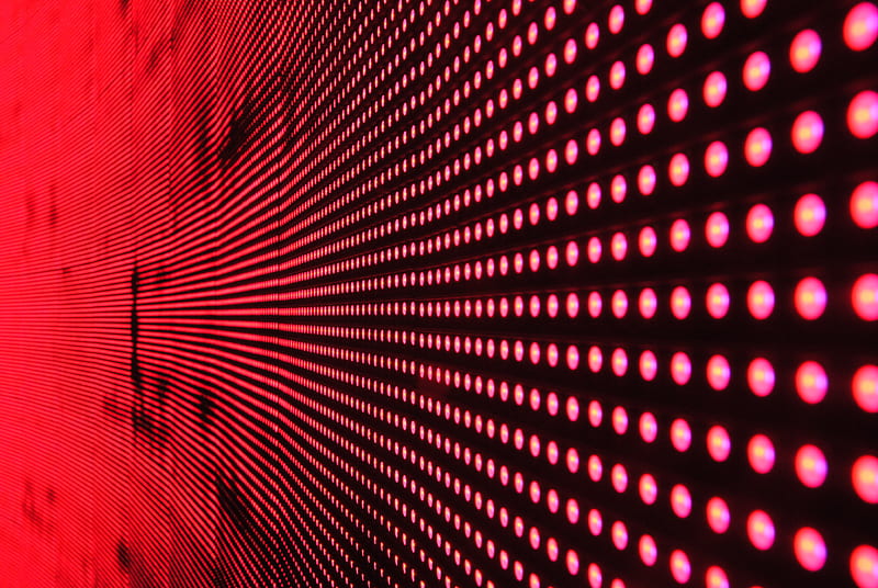 Red Lights in Line on Black Surface, HD wallpaper
