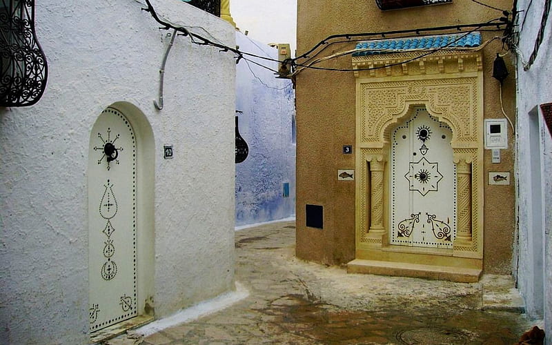 Medina Street Corner, corner, medina, street, buildings, HD wallpaper