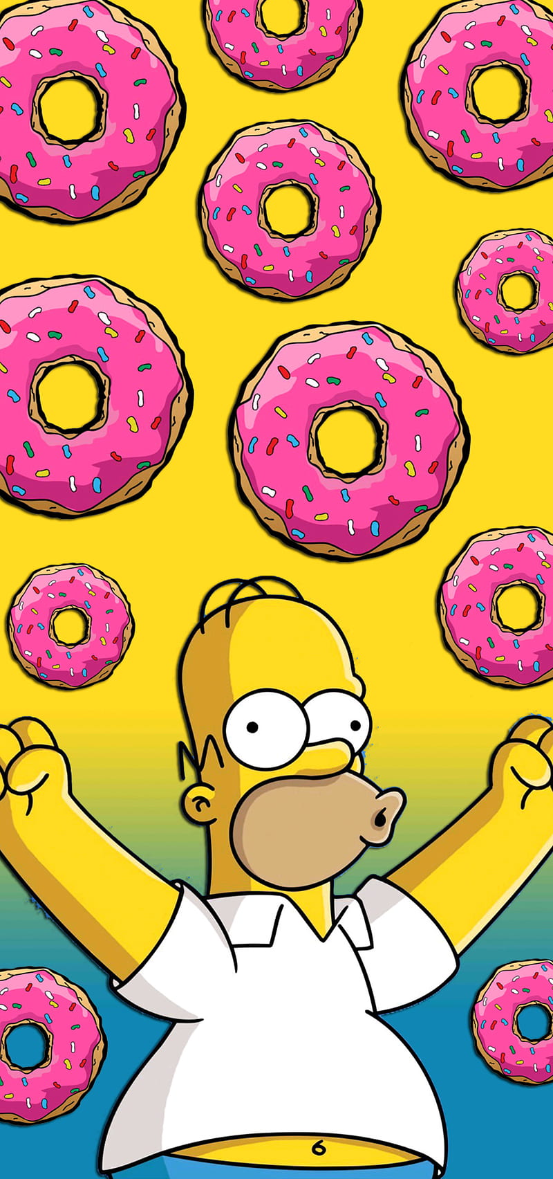 Homer Simpson Donut, pink, the simpsons, snack, HD phone wallpaper