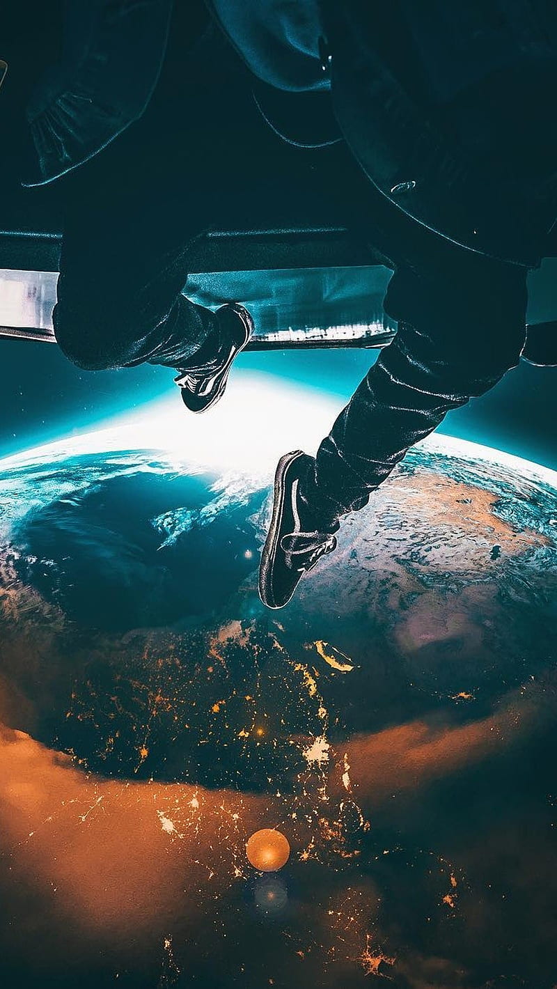 Earth, man, planet, shoes, HD phone wallpaper