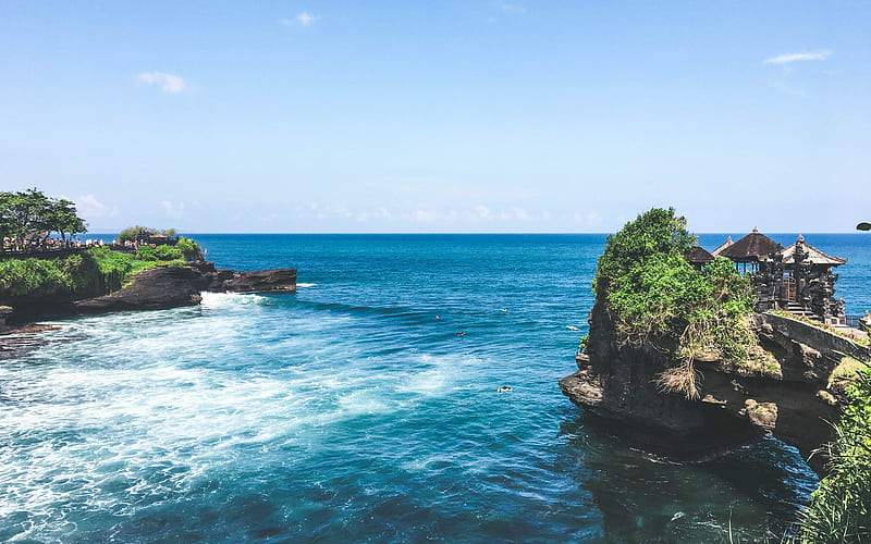 Bali, harbor, coast, bay, rocks, sea, Indonesia, HD wallpaper