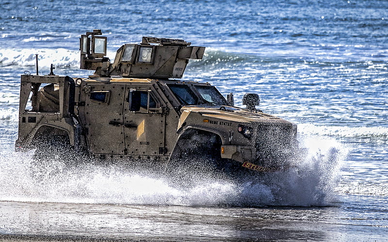 Oshkosh M-ATV, Mine Resistant Ambush Protected vehicle, MRAP, American armored car, american military vehicles, Oshkosh, HD wallpaper