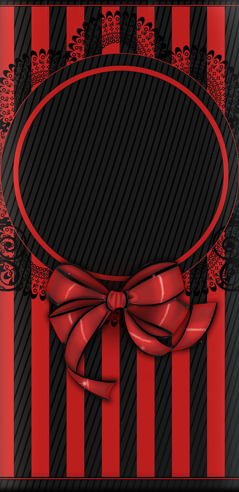 Stripes N Bow, bonito, black, lace, red, HD phone wallpaper