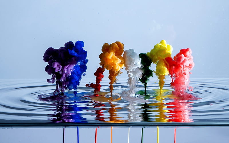Water Paint, art, colour, explosion, ink, paint, water, HD wallpaper