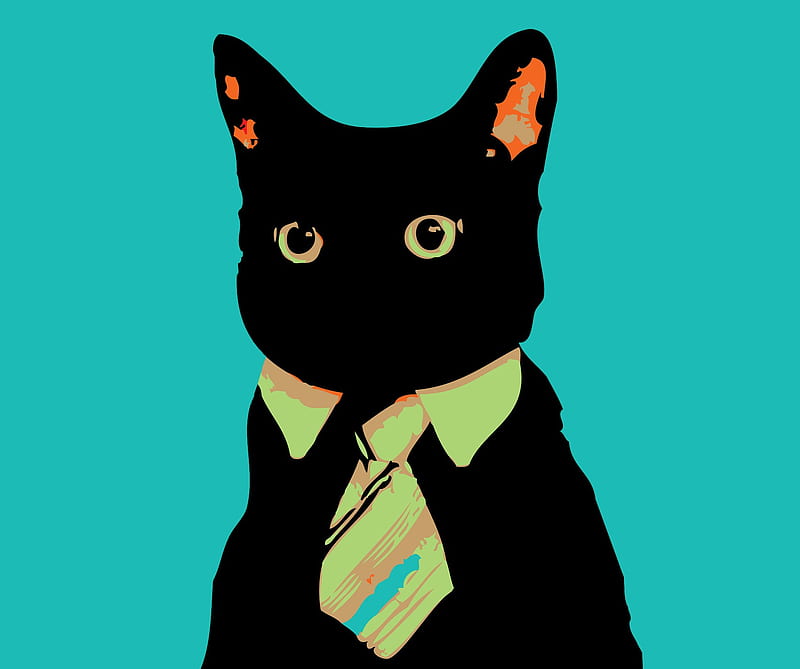 Business Cat, business, cat, cute, kitty, love, HD wallpaper