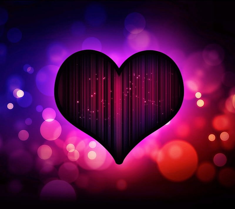 Lonely Heart, abstract, black, dark, heart, love, pink, HD wallpaper