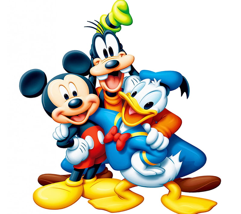 Disney Buddies, cartoons, colorful, Disney, animated, Donald Duck, goofy, Mickey mouse, classic, friends, HD wallpaper
