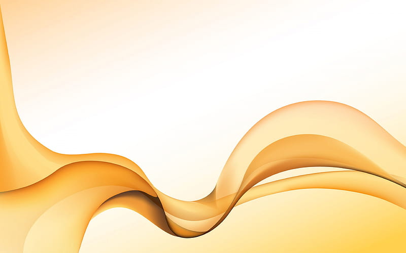abstract waves orange background, curves, art, abstract material, HD wallpaper