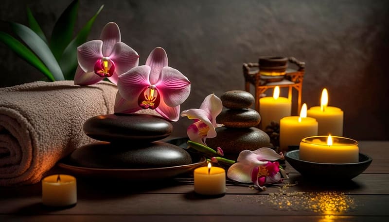 Still life with spa, Flowers, Candles, Stones, Towels, HD wallpaper ...