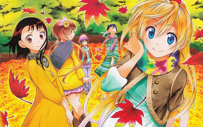 Anime, Chitoge Kirisaki, Kosaki Onodera, Marika Tachibana, Ruri Miyamoto, Seishirou Tsugumi, Nisekoi, HD wallpaper