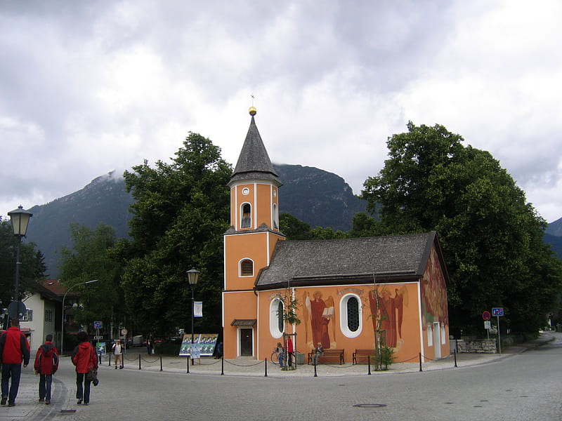 Little Church, germany, church, bavaria, garmisch-partenkirchen, HD wallpaper