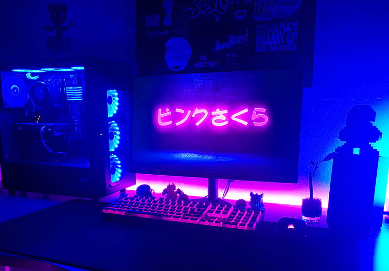 Japanese Gaming Pc, Setup, HD wallpaper