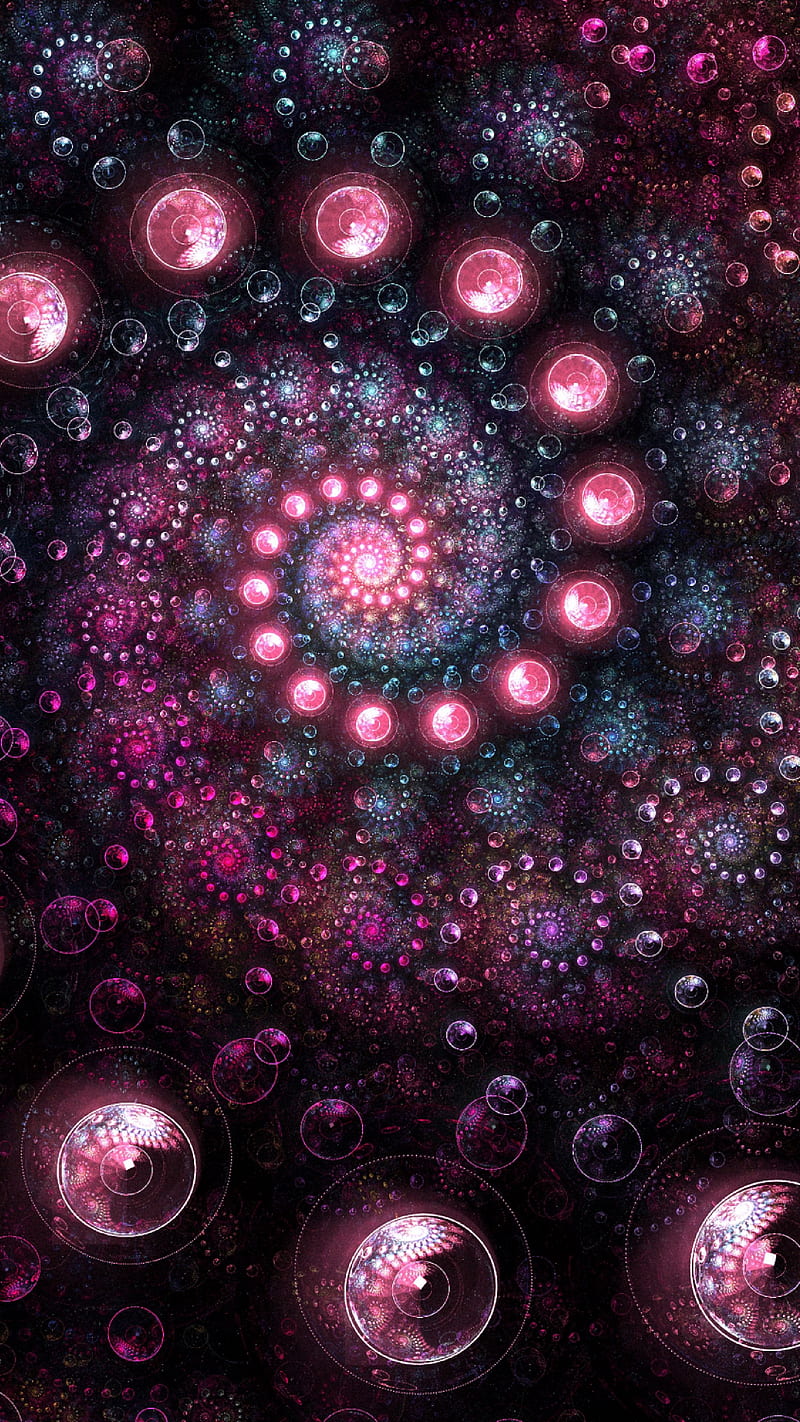 Fractal abstraction , spiral, circles, colorful, HD phone wallpaper