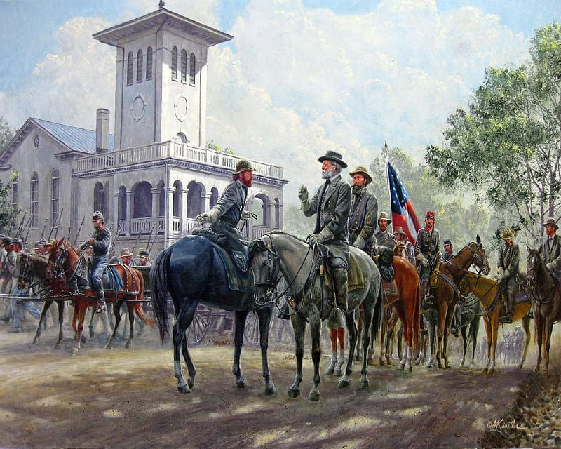 Robert E. Lee, confederate, house, army of northern virginia, troops, HD wallpaper