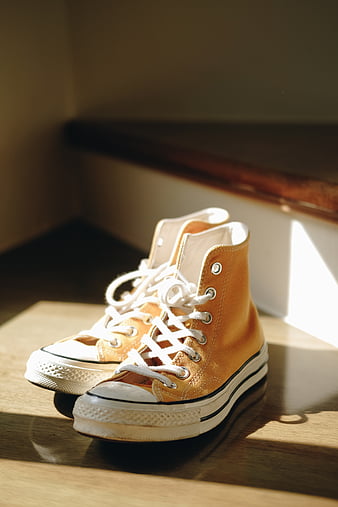 sneakers, shoes, brown, white, light, HD phone wallpaper