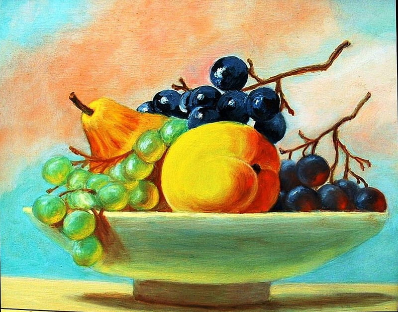 Bowl of Fruit, fruit, art, still life, painting, abstract, HD wallpaper |  Peakpx