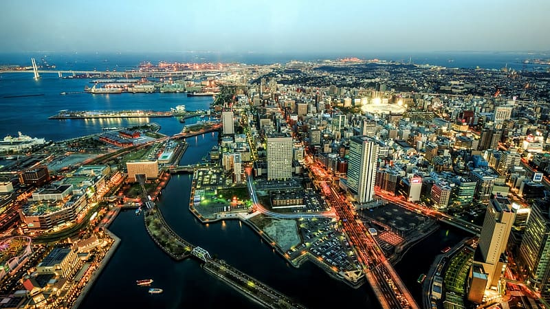 Cities, City, Japan, Cityscape, Yokohama, HD wallpaper