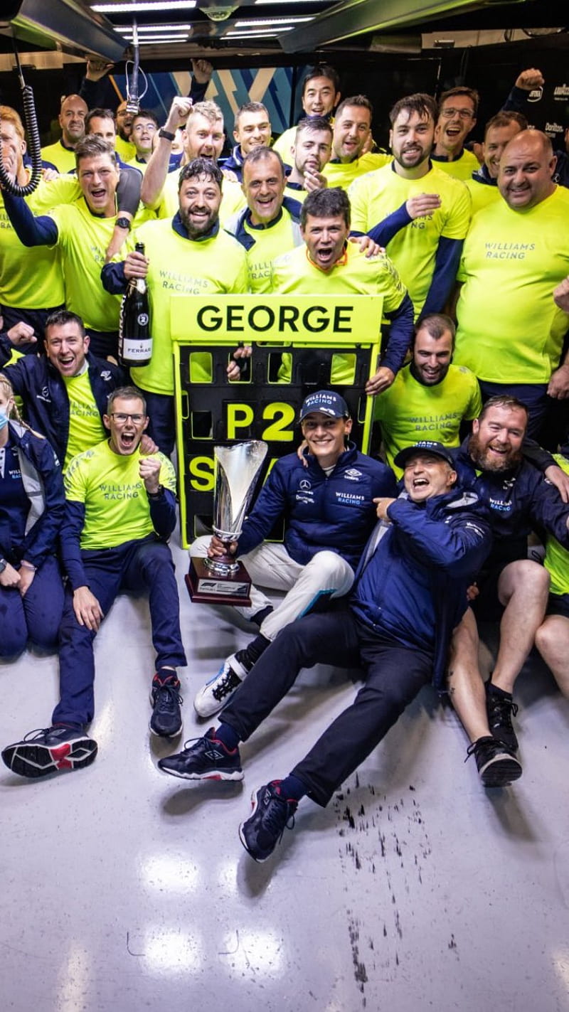 George P2 - Belgian GP, Podium, Williams, George Russell, BelgianGP, Spa, F1, HD phone wallpaper