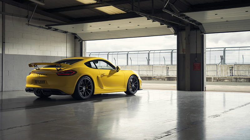 Porsche Cayman GT4 Sports, porsche-cayman, porsche, carros, yellow, HD wallpaper