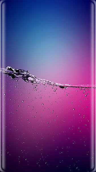 Abstract, blue, drops, edge, liquid, pink, purple, s7, s8, water, HD mobile wallpaper