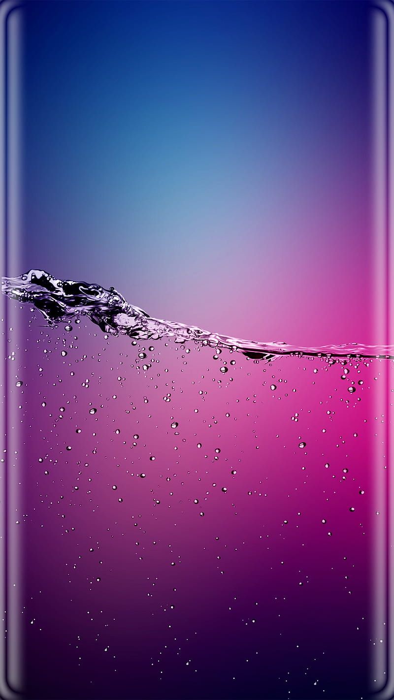 Abstract, blue, drops, edge, liquid, pink, purple, s7, s8, water, HD phone wallpaper