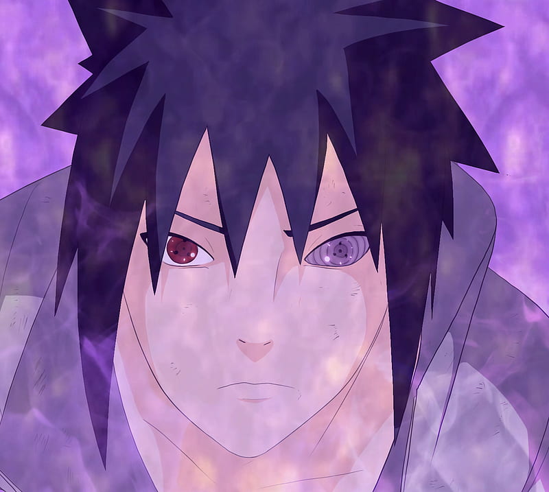 Sasuke Uchiha, anime, naruto, purple, rinnegan, sharingan, susanoo, HD wallpaper