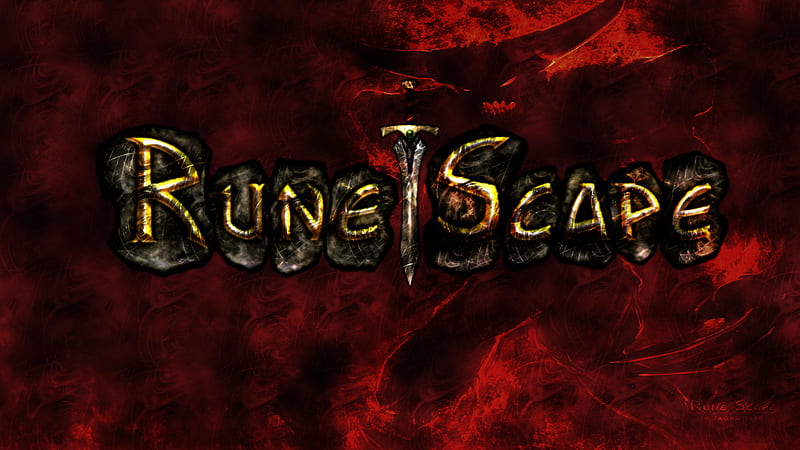 Runescape Logo With Tormented demon, red, videogame, demon, logo, runescape, tormented, HD wallpaper