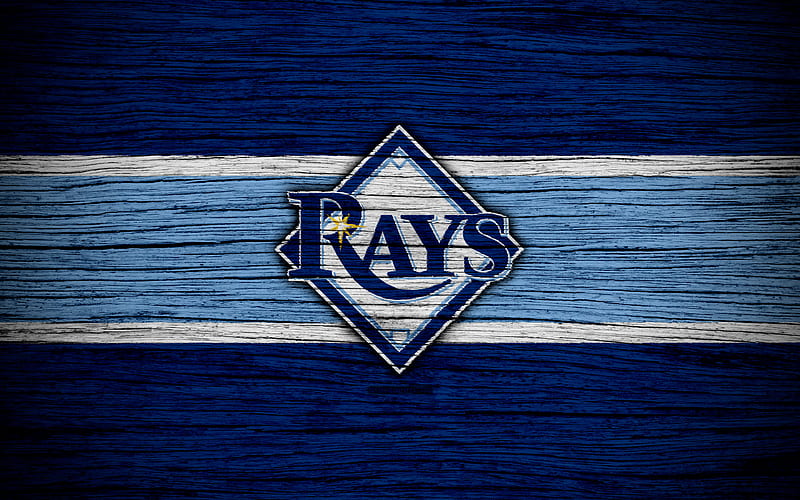 Tampa Bay Rays MLB, baseball, USA, Major League Baseball, wooden texture, art, baseball club, HD wallpaper