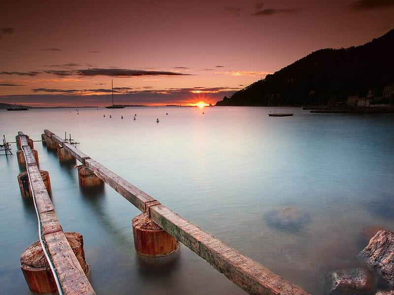 Theoule Pier-2012 landscape Selected, HD wallpaper