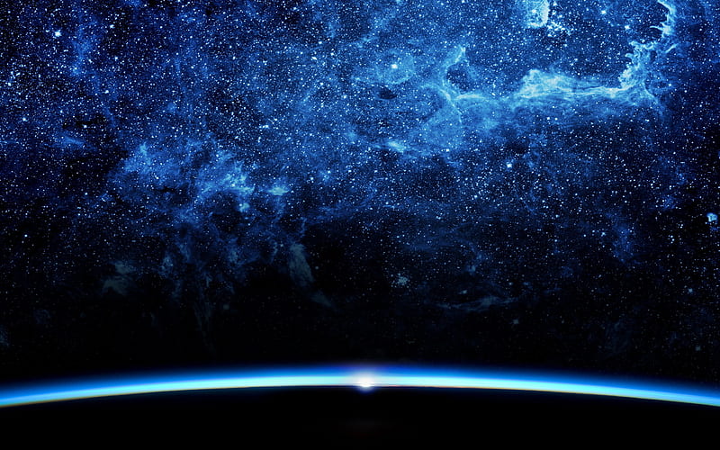 blue star, nebula, galaxy, stars, HD wallpaper