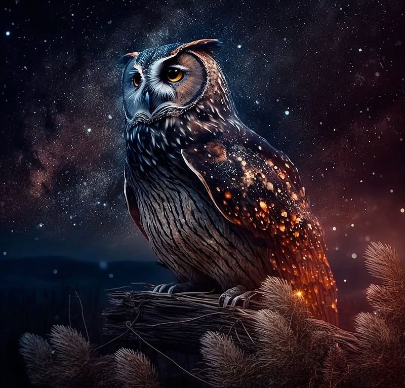 Night owl, madar, bagoly, egbolt, este, termeszet, ejjel, HD wallpaper