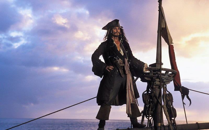 Johnny Depp as Captain Sparrow, captain sparrow, fantasy, movie, man, Pirates of the Caribbean, Johnny Depp, actor, HD wallpaper