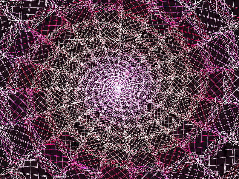 spiral, cobweb, glow, fractal, abstraction, HD wallpaper