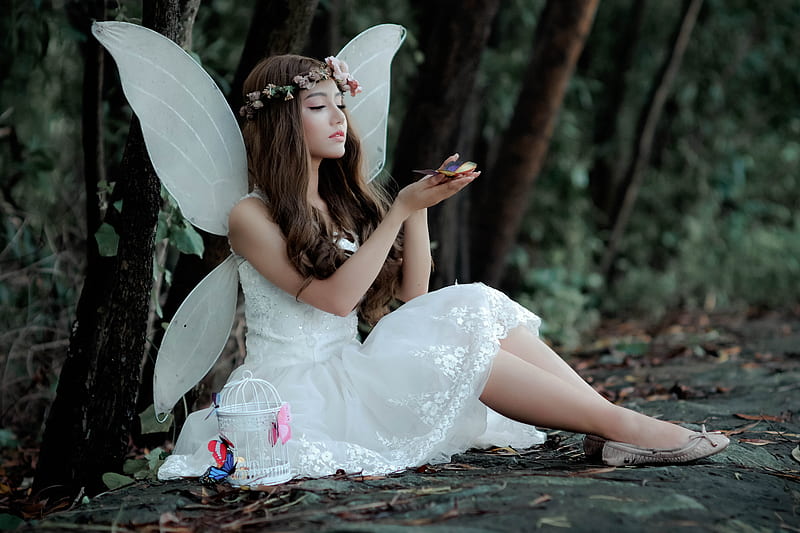 Woman Wearing Fairy Costume, HD wallpaper
