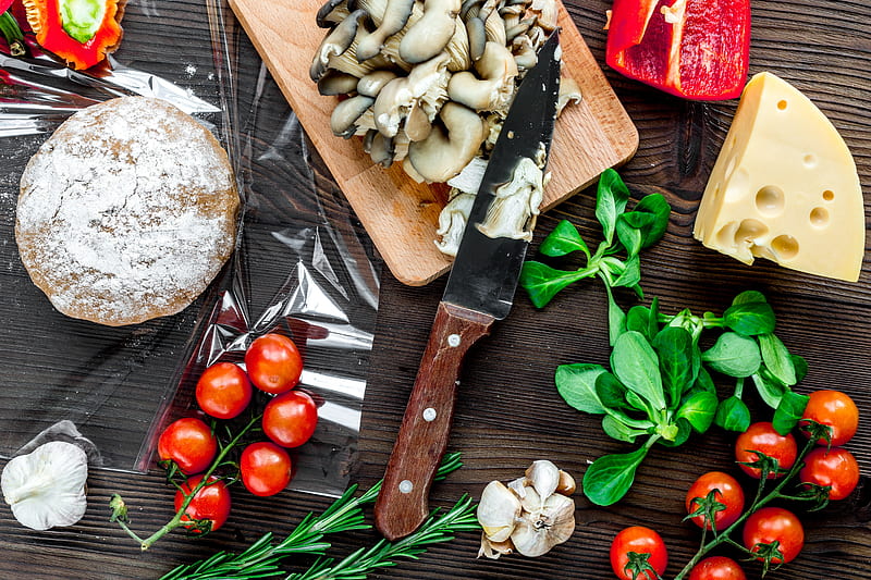 Food, Still Life, Mushroom , Cheese , Tomato, HD wallpaper