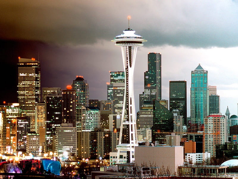 Seattle Skyline Washington-graphy selected fourth series, HD wallpaper