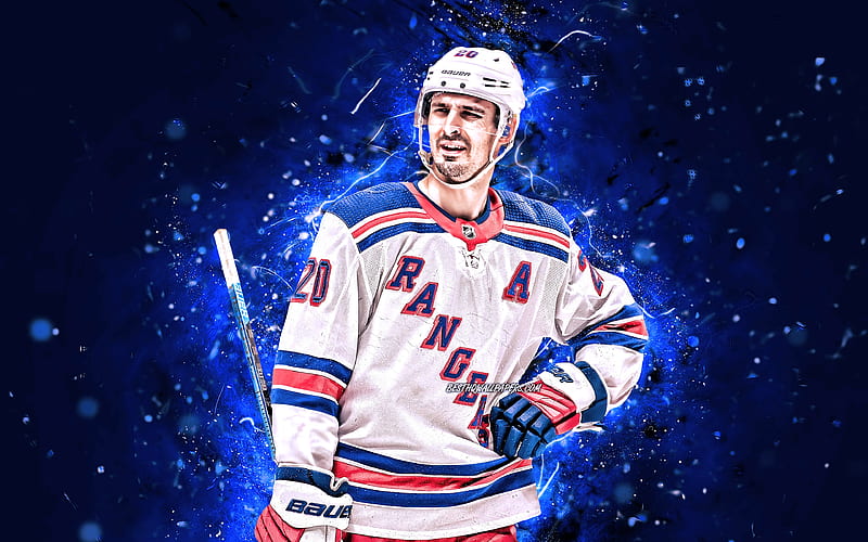 Download wallpapers Kevin Hayes, hockey players, New York Rangers, NHL,  hockey stars, Hayes, NY Rangers, hockey, neon lights for desktop with  resolution 2880x1800. High Quality HD pictures wallpapers
