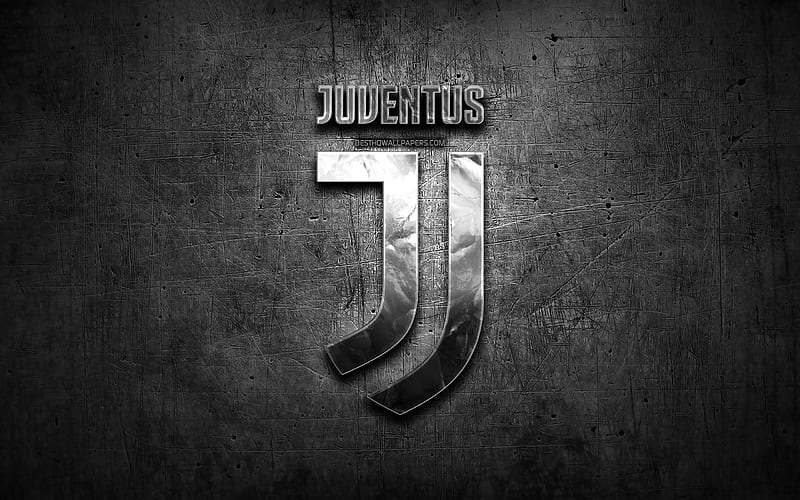 Juventus FC, silver logo, Serie A, black abstract background, soccer, italian football club, Juventus logo, football, Juventus, Juve, Italy, HD wallpaper