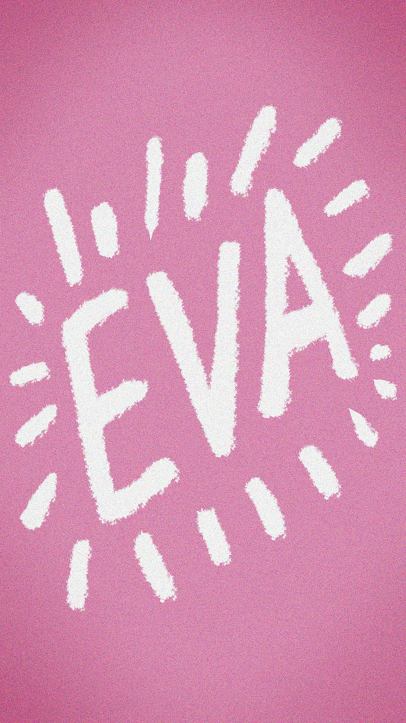 EVA, doodle, drawing, grainy, name, pink, polish, russian, slavic, word art, HD phone wallpaper