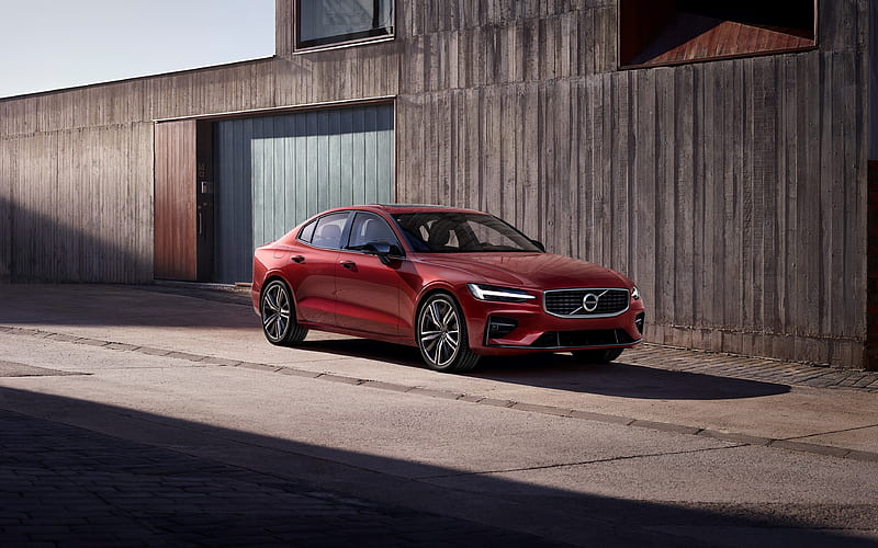 Volvo S60, factory, 2019 cars, luxury sedans, red s60, Volvo, HD wallpaper