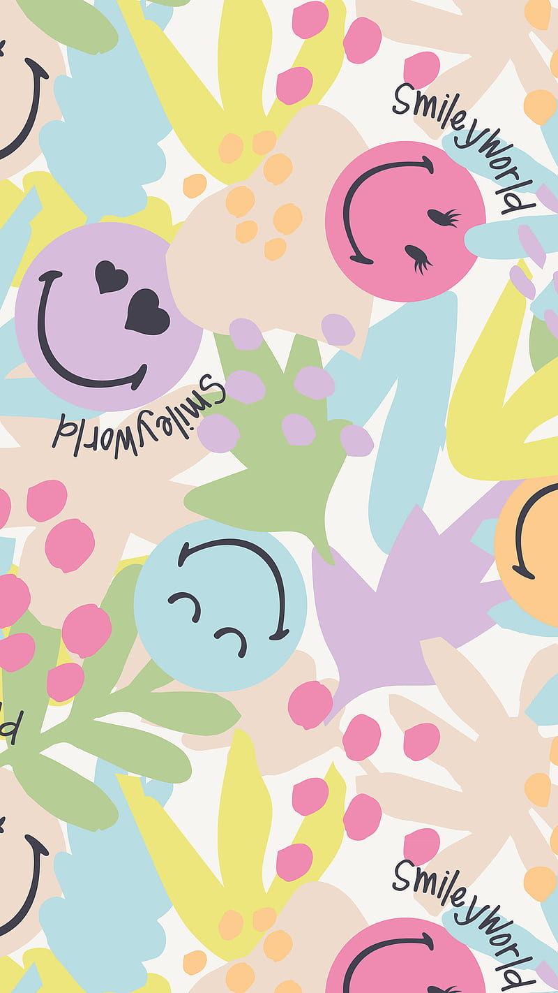 Pasteles, caras, flores, smiley, Fondo de pantalla de teléfono HD | Peakpx