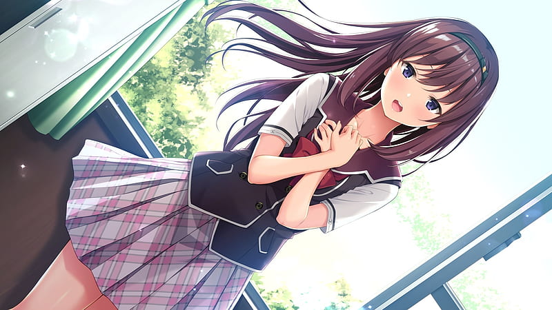 Mishima akari, onaji class no idol-san, visual novel, school uniform ...