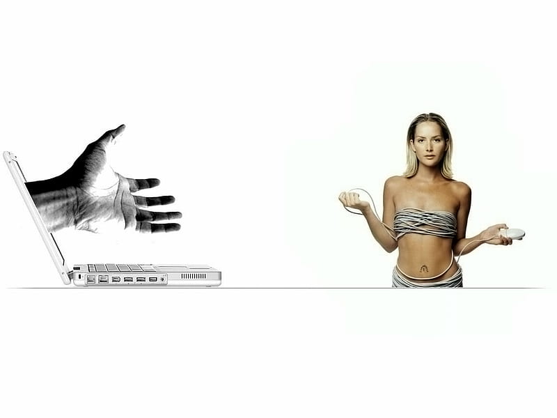 Give me mouse, fantasy, mouse, hand, laptop, abstract, woman, HD wallpaper