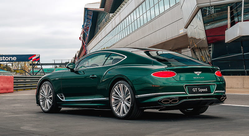 2022 Bentley Continental GT Speed (Color: Verdant) - Rear Three-Quarter , car, HD wallpaper