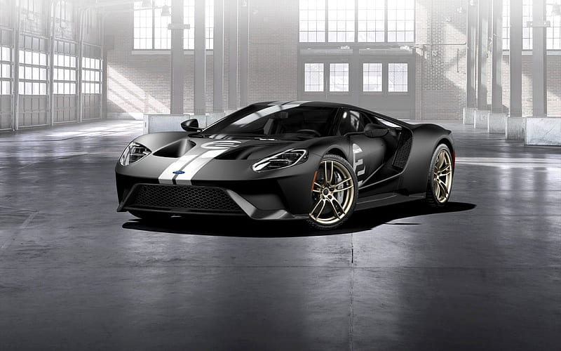 Ford GT, supercars, 2017 Cars, Ford GT 66 Heritage Edition, gray ford, HD wallpaper