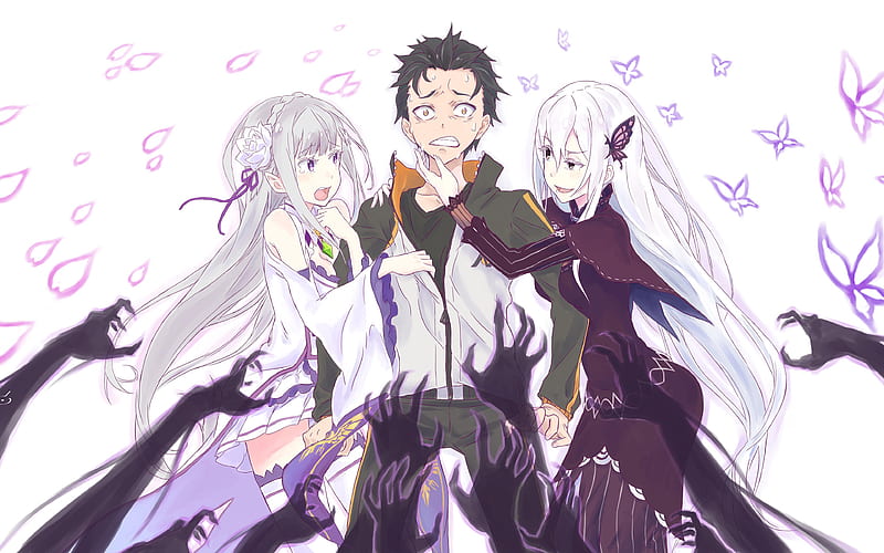 Rezero Kara Hajimeru Isekai Seikatsu Characters Japanese Manga Emilia Subaru Natsuki Hd Wallpaper Peakpx