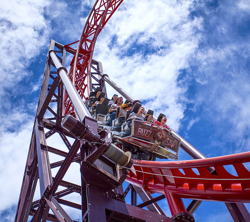 Rollercoaster 6, amusement park, fun, rides, HD wallpaper